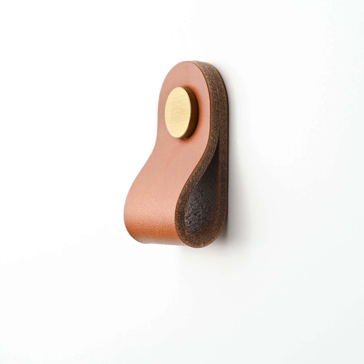 Cognacfarbene, breite, kleine, abgerundete Ledergriffe für Schubladen, Ledergriffe für Schränke, Ledergriffe, Ledergriffe, Poignées Cuir
