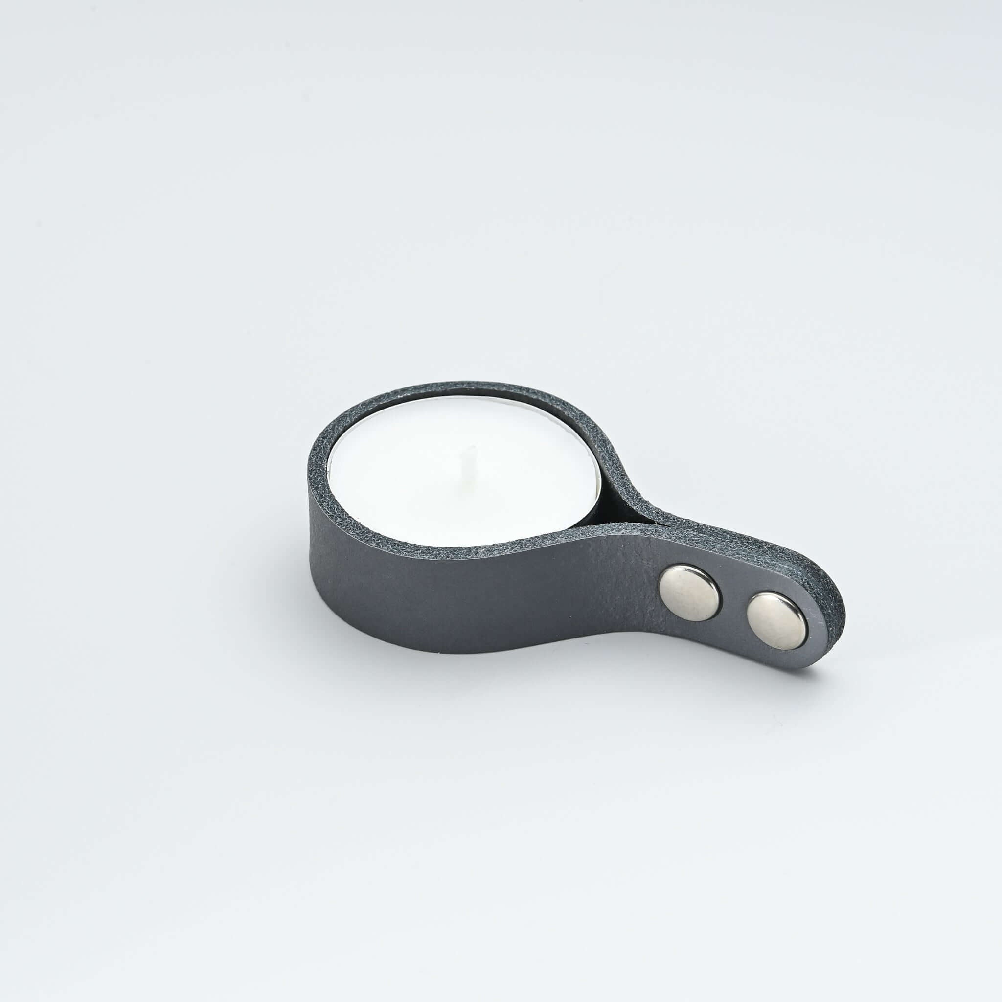 Leren kaarsenhouder voor theelichtjes 