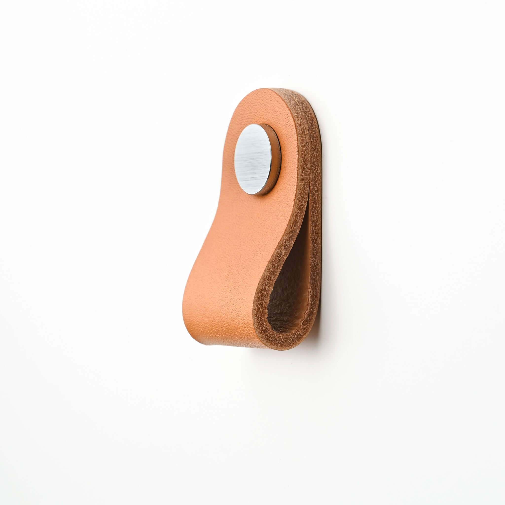 honingkleurige brede kleine ronde lederen ladegrepen, lederen kastgrepen, lederen grepen, Ledergriffe, poignees cuir