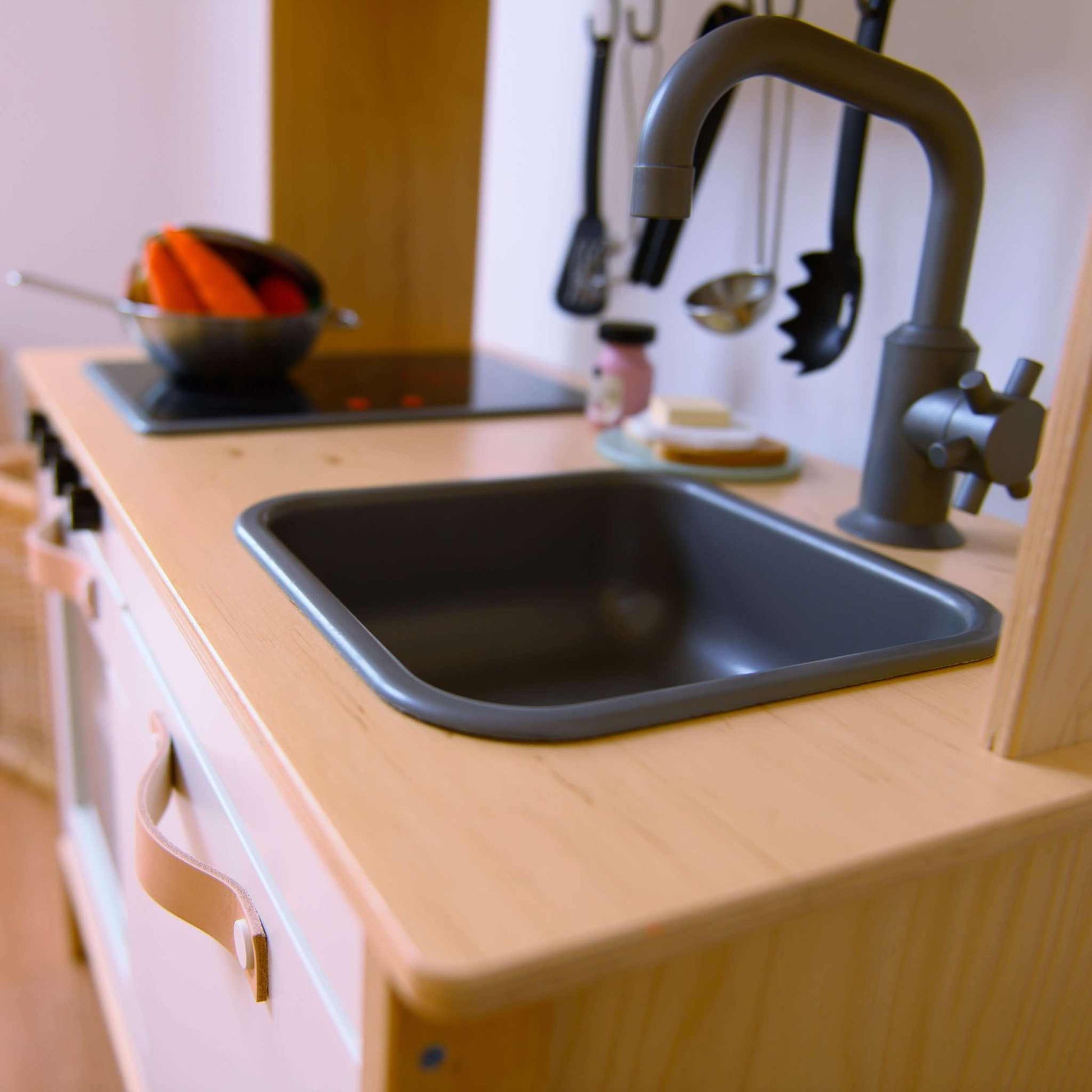 lederen handgrepen voor Ikea Duktig, kinderspeelkeuken