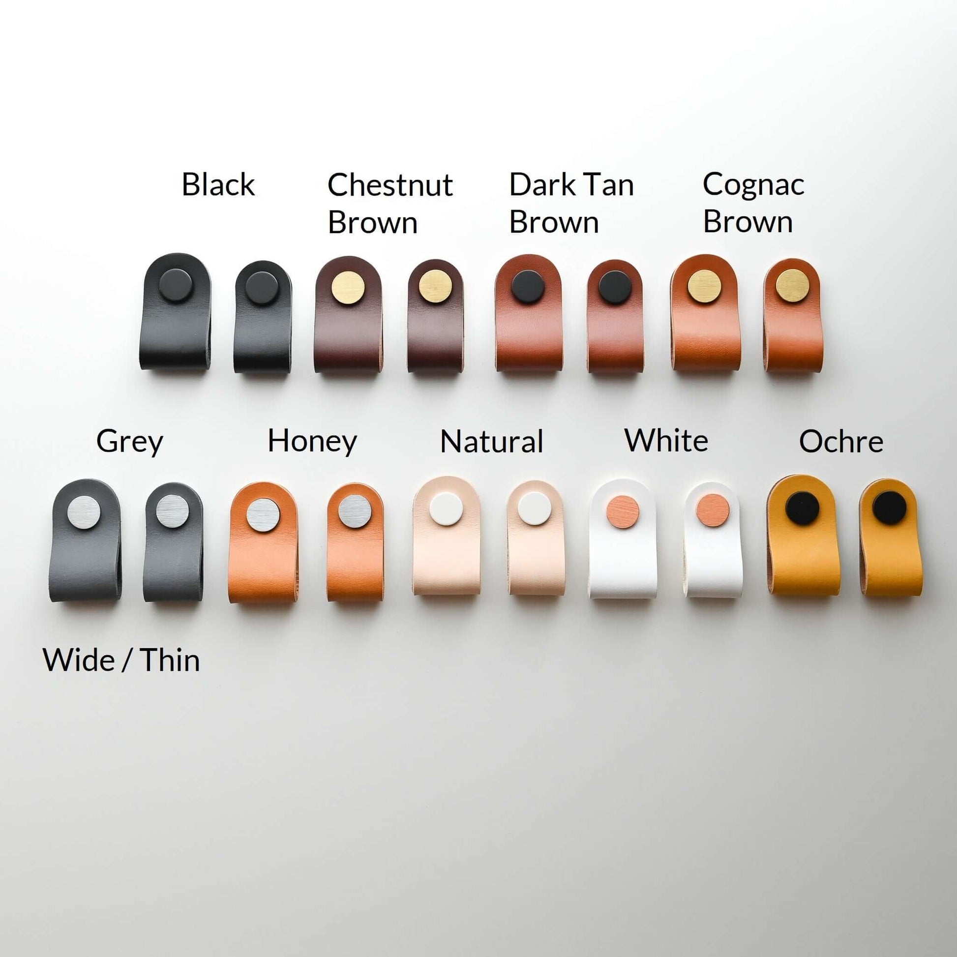 kleine ronde lederen ladegrepen, lederen kastgrepen, lederen grepen, Ledergriffe, poignees cuir