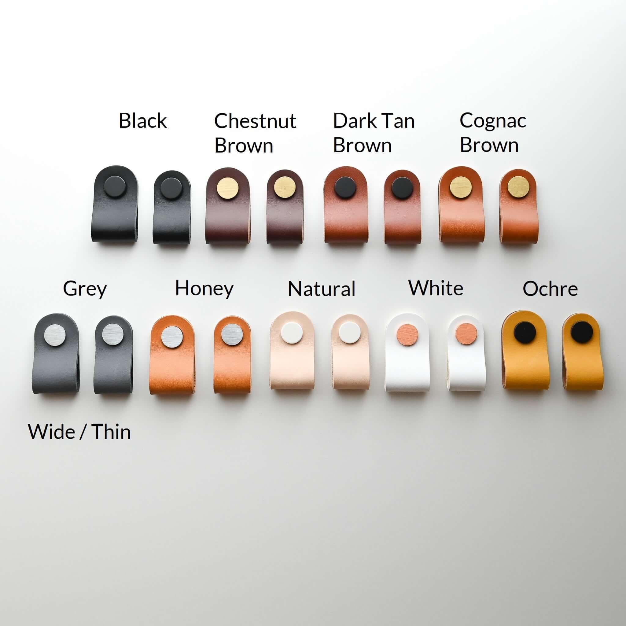 kleine ronde lederen ladegrepen, lederen kastgrepen, lederen grepen, Ledergriffe, poignees cuir