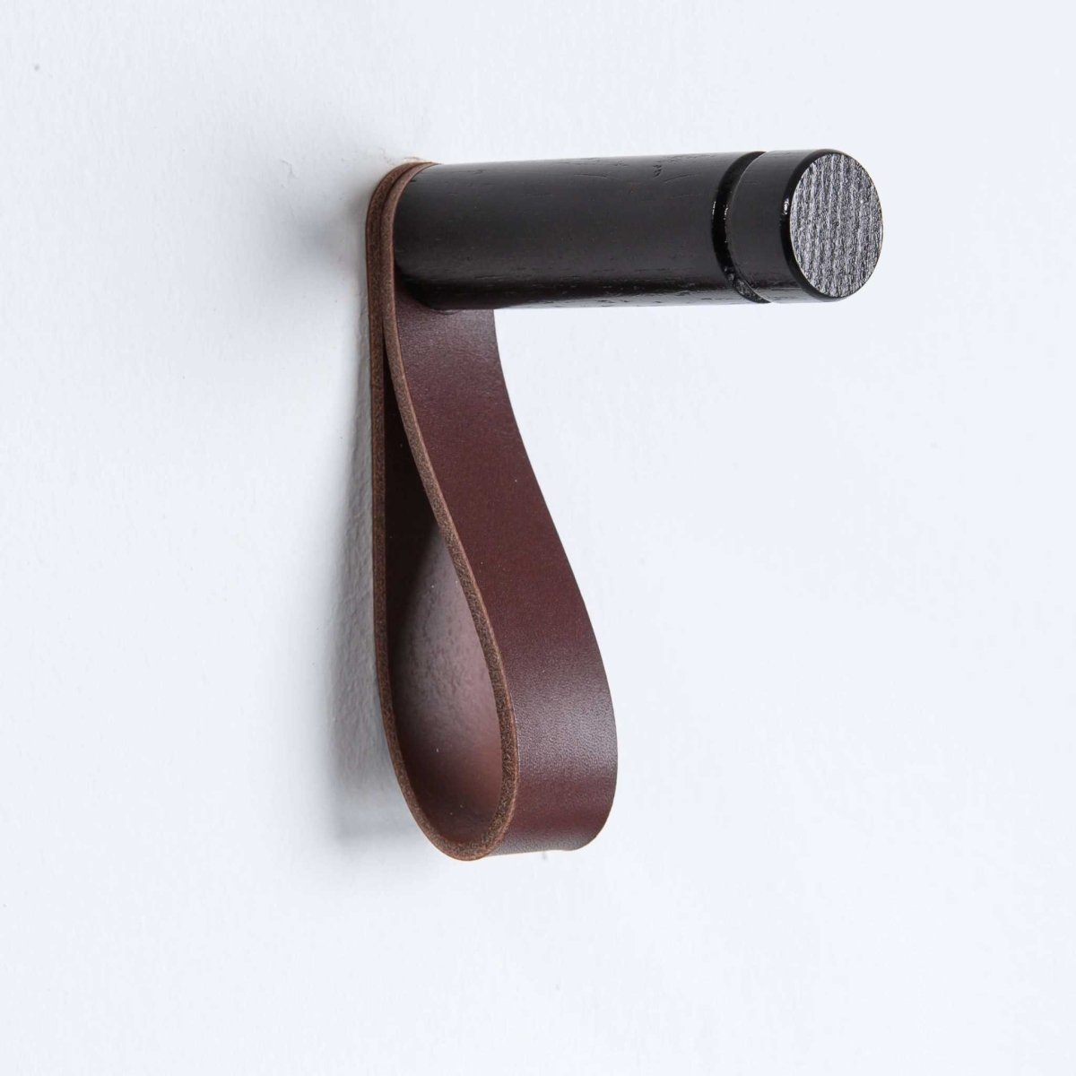 wall hook with leather strap