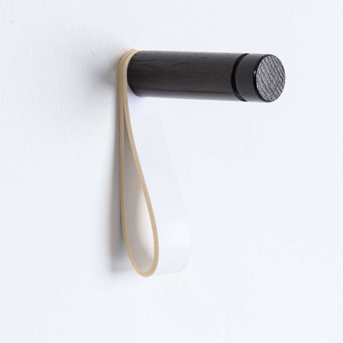 wall hook with leather strap